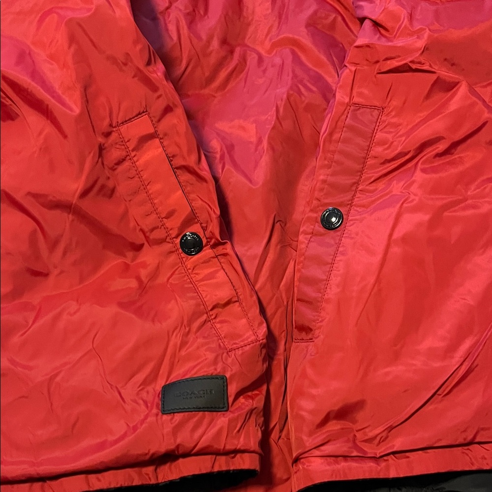 Coach Black and Red Men's Reversible Puffer Packable Jacket- Large - Picture 3 of 6